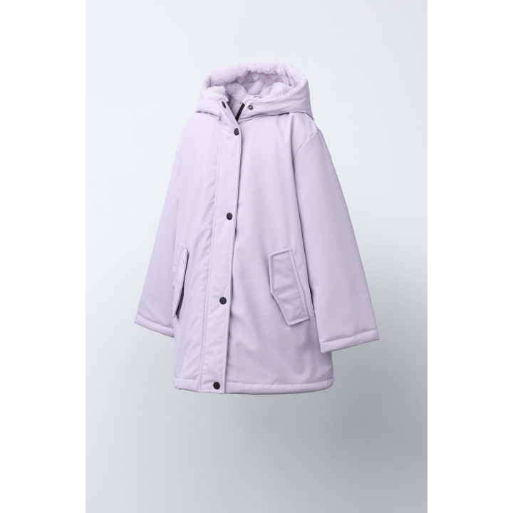 Дождевик из водонепроницаемой резины с искусственным мехом