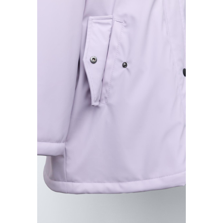 Дождевик из водонепроницаемой резины с искусственным мехом