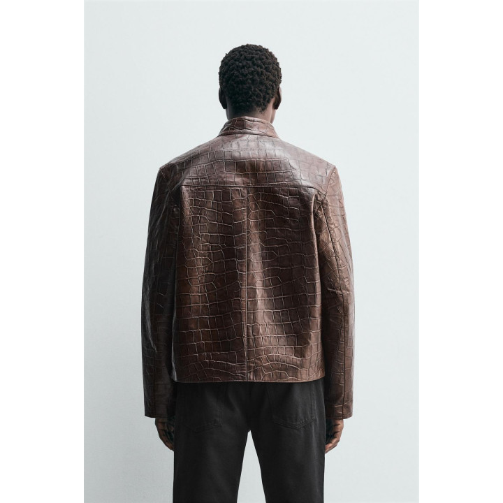 КУРТКА ИЗ ГРАВИРОВАННОЙ КОЖИ