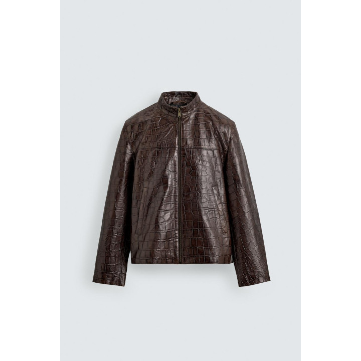 КУРТКА ИЗ ГРАВИРОВАННОЙ КОЖИ