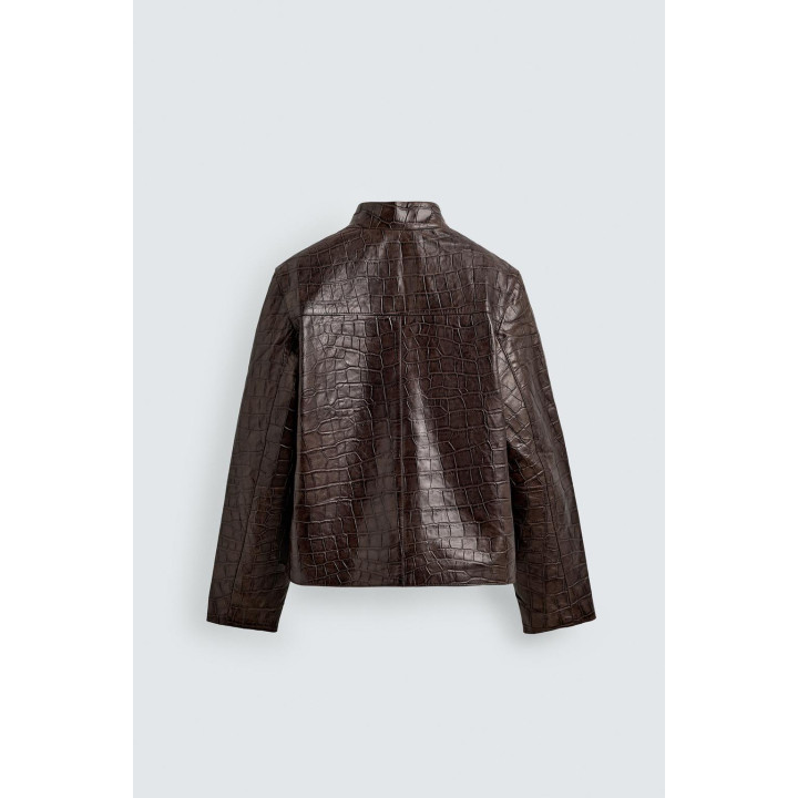 КУРТКА ИЗ ГРАВИРОВАННОЙ КОЖИ