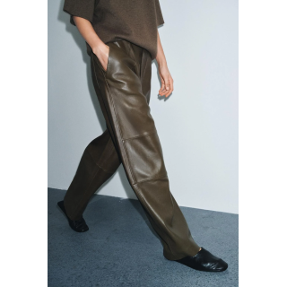 БРЮКИ ПРЯМОГО КРОЯ ИЗ КОЖИ — ZW COLLECTION LIMITED EDITION