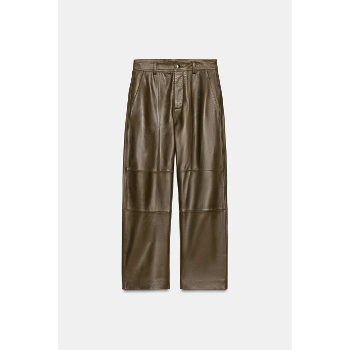 БРЮКИ ПРЯМОГО КРОЯ ИЗ КОЖИ — ZW COLLECTION LIMITED EDITION