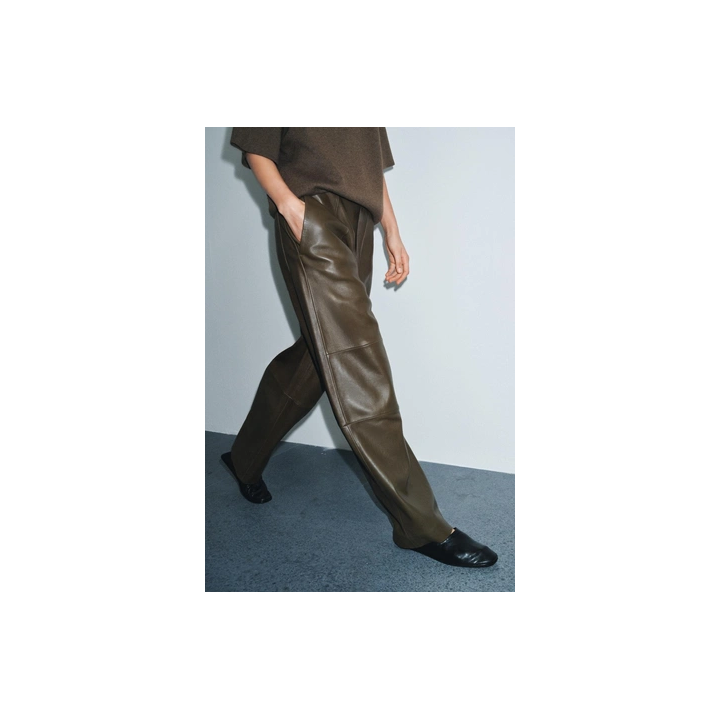 БРЮКИ ПРЯМОГО КРОЯ ИЗ КОЖИ — ZW COLLECTION LIMITED EDITION