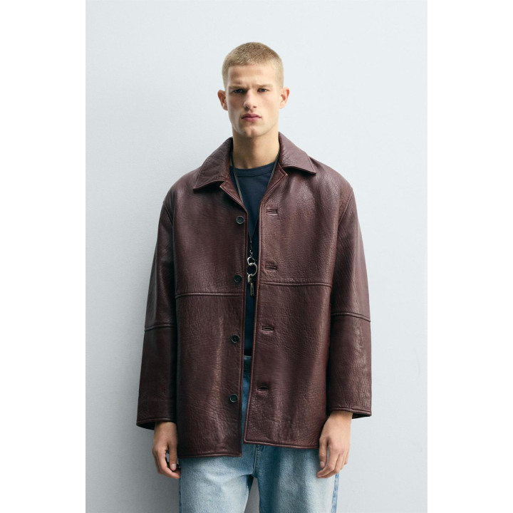 КОЖАНАЯ КУРТКА С ТЕКСТУРОЙ