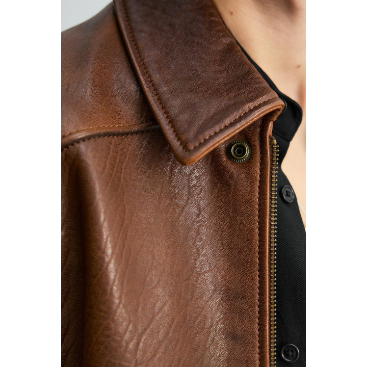 КОЖАНАЯ КУРТКА В ВИНТАЖНОМ СТИЛЕ ОГРАНИЧЕННОЙ СЕРИИ