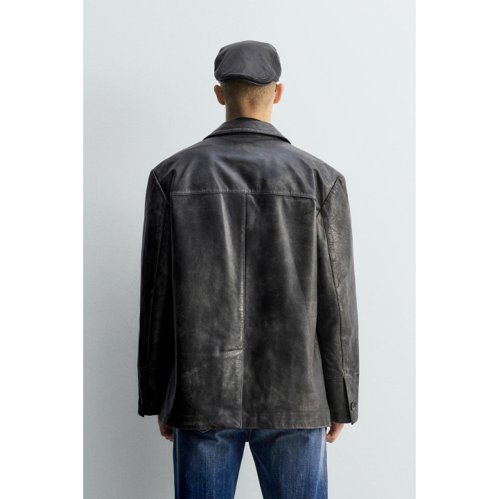 КОЖАНАЯ КУРТКА С ЭФФЕКТОМ ВИНТАЖА — LIMITED EDITION