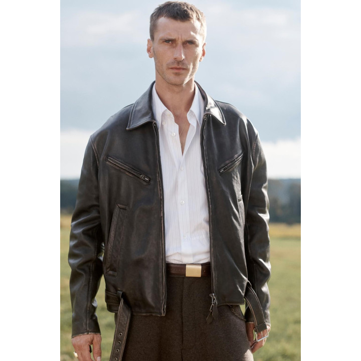 Куртка из ограниченной коллекции из кожи с поясом