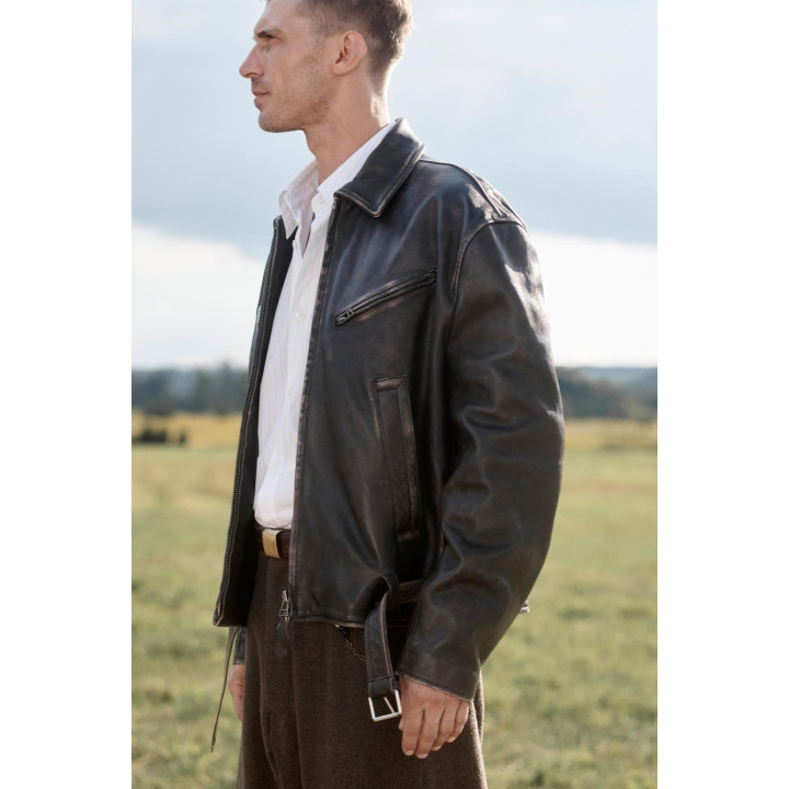 Куртка из ограниченной коллекции из кожи с поясом