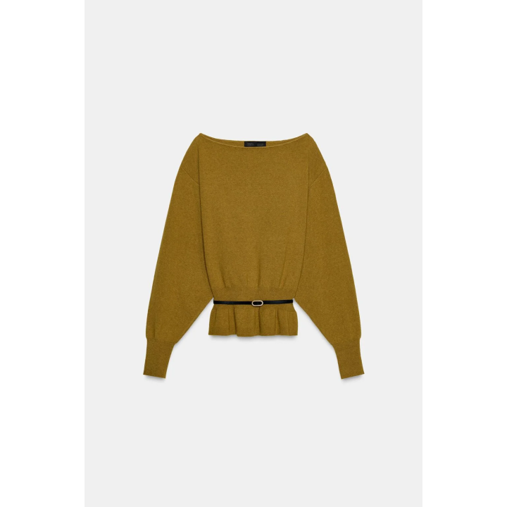 ВЯЗАНЫЙ ДЖЕРСИ С ПОЯСОМ