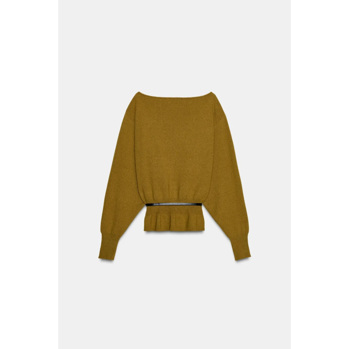 ВЯЗАНЫЙ ДЖЕРСИ С ПОЯСОМ