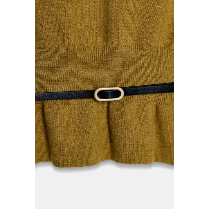 ВЯЗАНЫЙ ДЖЕРСИ С ПОЯСОМ