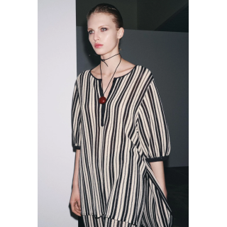 ПОЛОСАТОЕ ТРИКОТАЖНОЕ БОДИ ИЗ ЛЬНА