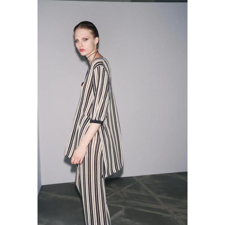 ПОЛОСАТОЕ ТРИКОТАЖНОЕ БОДИ ИЗ ЛЬНА