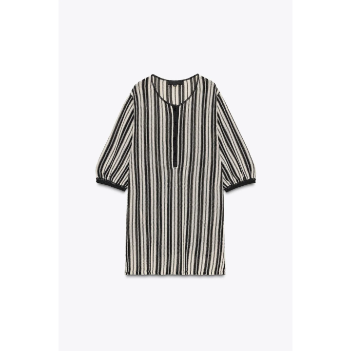 ПОЛОСАТОЕ ТРИКОТАЖНОЕ БОДИ ИЗ ЛЬНА