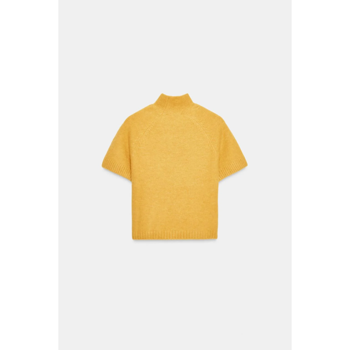 СВИТЕР ИЗ МЯГКОГО ТРИКОТАЖА С КОРОТКИМИ РУКАВАМИ