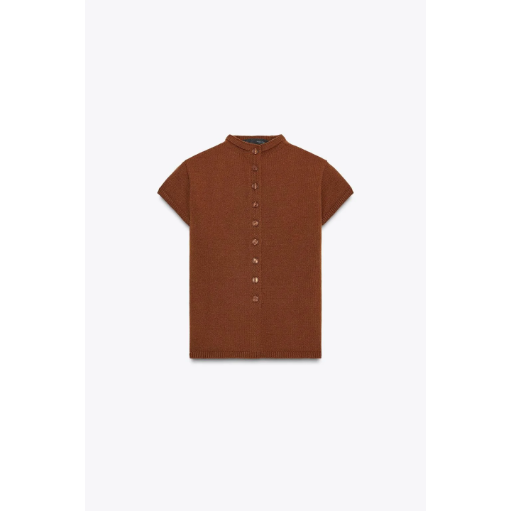 ТРИКОТАЖНЫЙ ТОП С ПУГОВИЦАМИ