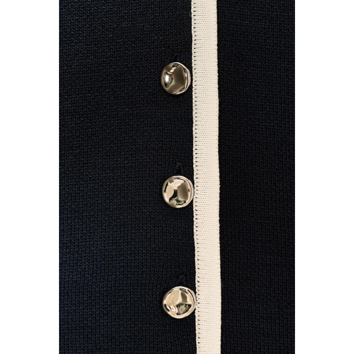 КАРДИГАН С КОРОТКИМИ РУКАВАМИ И КОНТРАСТНЫМ ВОРОТНИКОМ