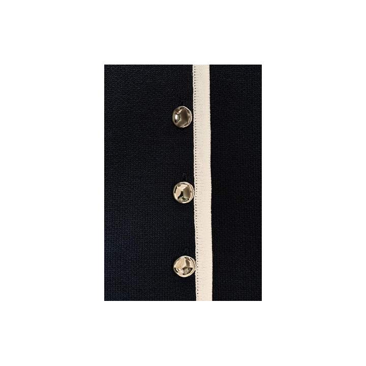 КАРДИГАН С КОРОТКИМИ РУКАВАМИ И КОНТРАСТНЫМ ВОРОТНИКОМ