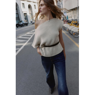 АСИММЕТРИЧНЫЙ ТОП ИЗ ШЕРСТИ С ПОЯСОМ