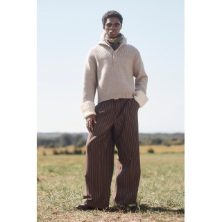 Свитер limited edition с воротником на пуговицах из шерсти