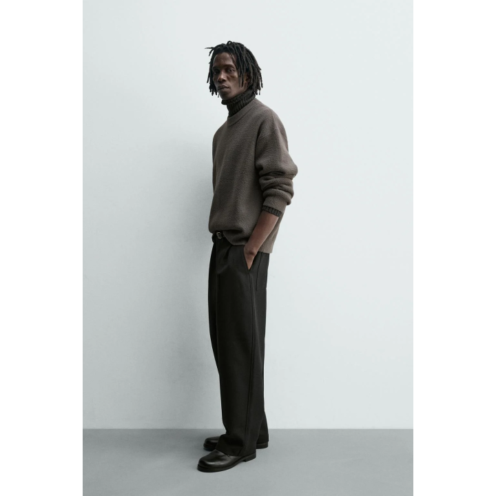 СВИТЕР СВОБОДНОГО КРОЯ ИЗ РЕЛЬЕФНОЙ ТКАНИ