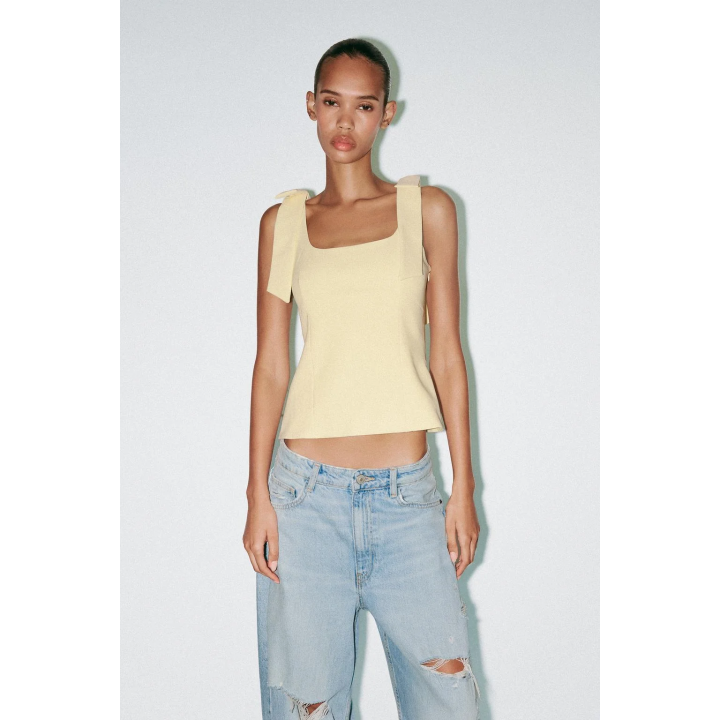 ТОП ИЗ ЭЛАСТИЧНОЙ ТАКНИ С БАНТАМИ