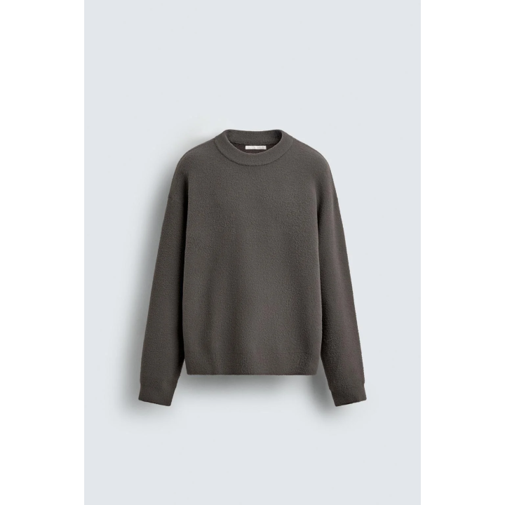 СВИТЕР СВОБОДНОГО КРОЯ ИЗ РЕЛЬЕФНОЙ ТКАНИ