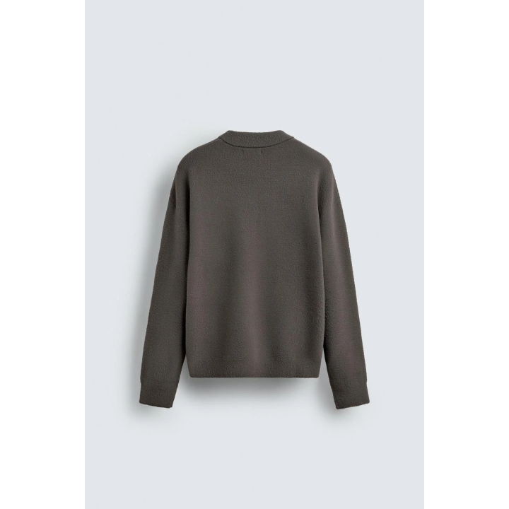 СВИТЕР СВОБОДНОГО КРОЯ ИЗ РЕЛЬЕФНОЙ ТКАНИ