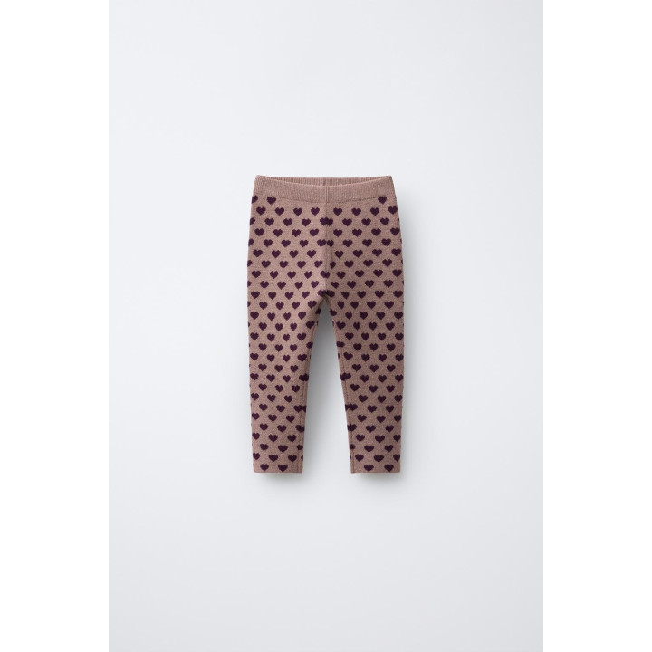 ТРИКОТАЖНЫЕ ЛЕГИНСЫ С УЗОРОМ «СЕРДЦА»