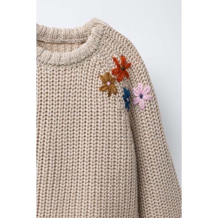 СВИТЕР С ВЫШИТЫМИ ЦВЕТАМИ