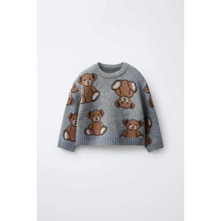 ВЯЗАНЫЙ ДЖЕМПЕР С ПРИНТОМ «МЕДВЕДИ»