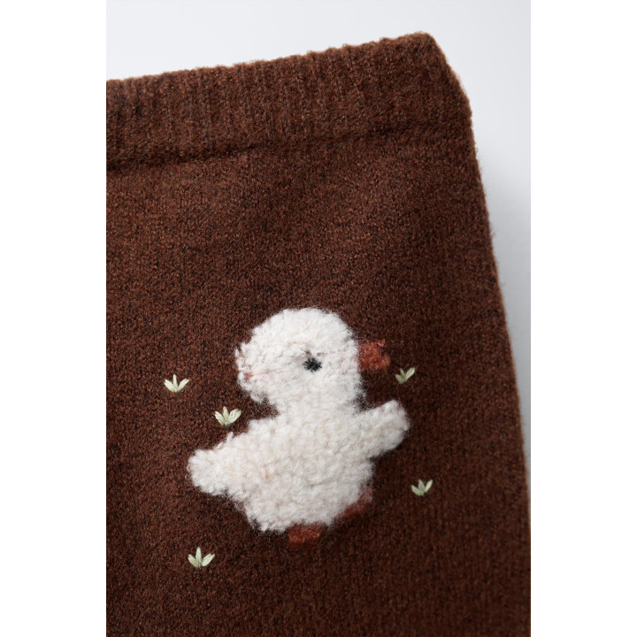 ТРИКОТАЖНЫЕ БРЮКИ-ДЖОГГЕРЫ С ВЫШИТЫМ УТЕНКОМ