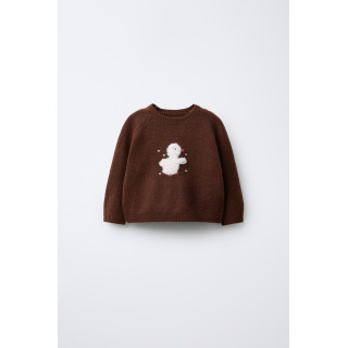 ВЯЗАНЫЙ СВИТЕР С ВЫШИВКОЙ В ВИДЕ УТЕНКА