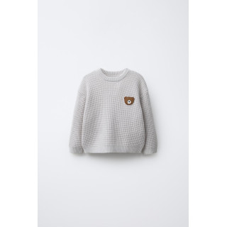 ВАФЕЛЬНЫЙ ДЖЕМПЕР С НАШИВКОЙ В ВИДЕ МИШКИ