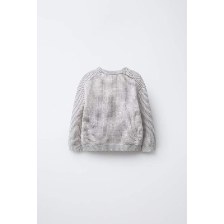 ВАФЕЛЬНЫЙ ДЖЕМПЕР С НАШИВКОЙ В ВИДЕ МИШКИ