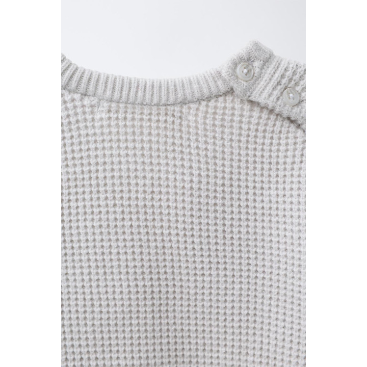 ВАФЕЛЬНЫЙ ДЖЕМПЕР С НАШИВКОЙ В ВИДЕ МИШКИ