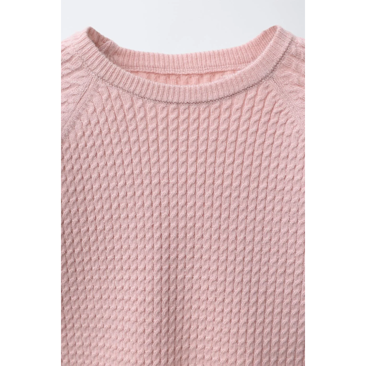 СВИТЕР С УЗОРОМ «КОСЫ»