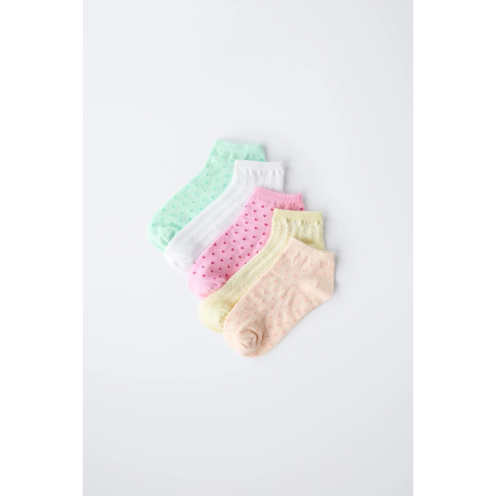 Набор из пяти носков с сердцами и текстурой на щиколотке