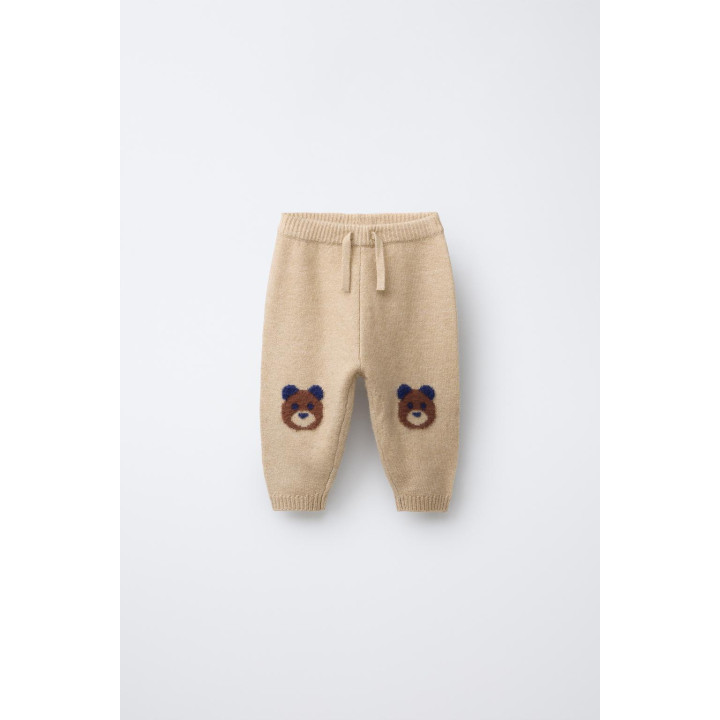 ТРИКОТАЖНЫЕ БРЮКИ-ДЖОГГЕРЫ С ПРИНТОМ «МЕДВЕЖАТА»