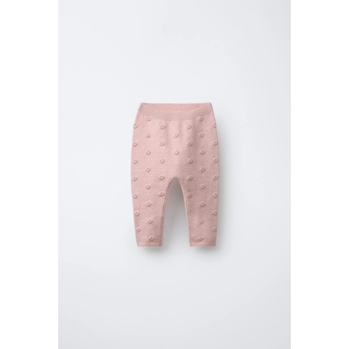 ЛЕГИНСЫ ИЗ ТРИКОТАЖА С ЦВЕТОЧНОЙ ВЫШИВКОЙ