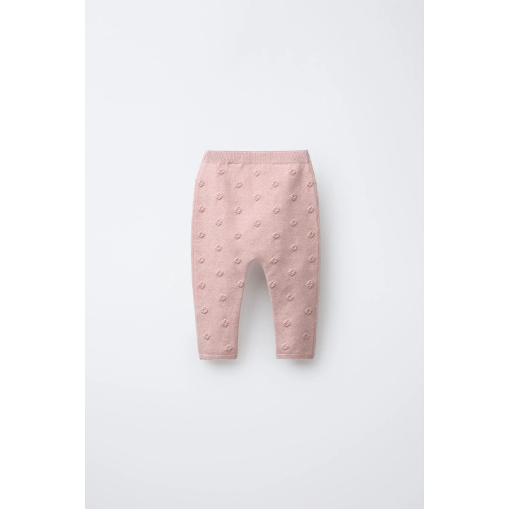 ЛЕГИНСЫ ИЗ ТРИКОТАЖА С ЦВЕТОЧНОЙ ВЫШИВКОЙ