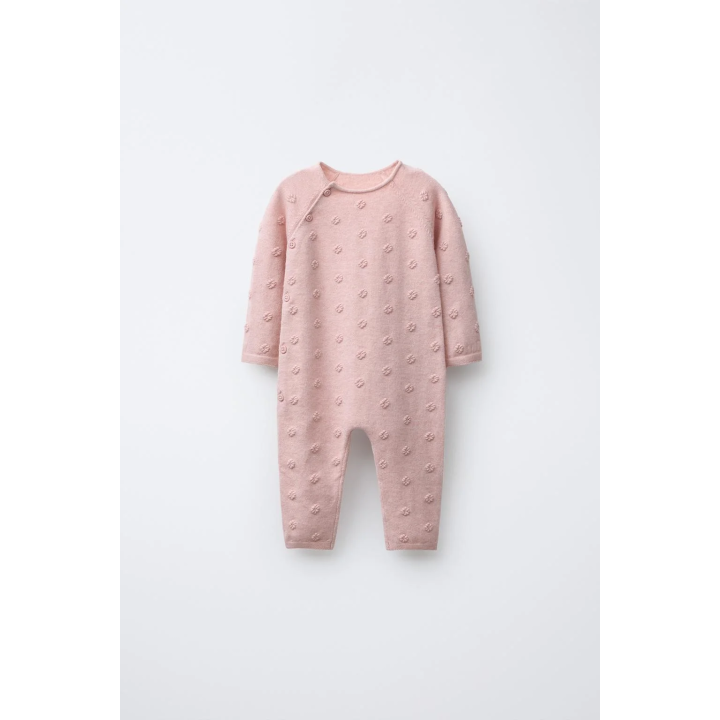 ДЛИННЫЙ ВЯЗАНЫЙ КОМБИНЕЗОН С ВЫШИТЫМИ ЦВЕТАМИ