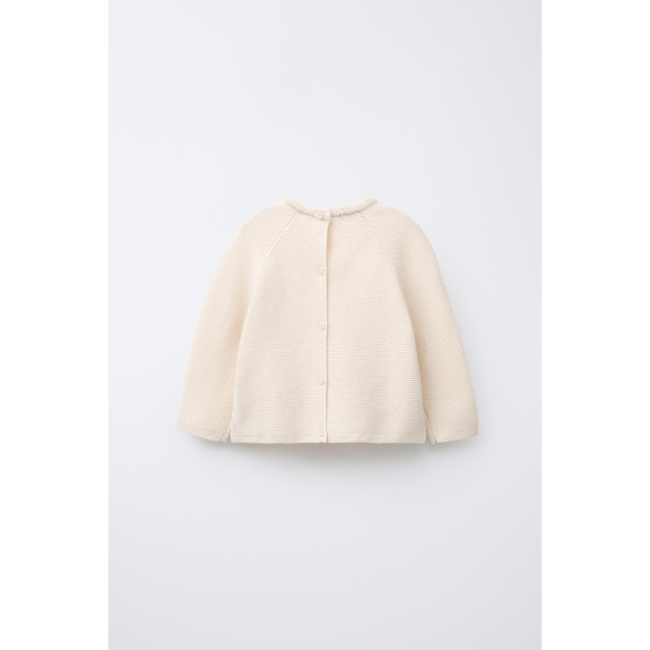 СВИТЕР С ДЕКОРАТИВНОЙ СТРОЧКОЙ И ЦВЕТОЧНОЙ ВЫШИВКОЙ