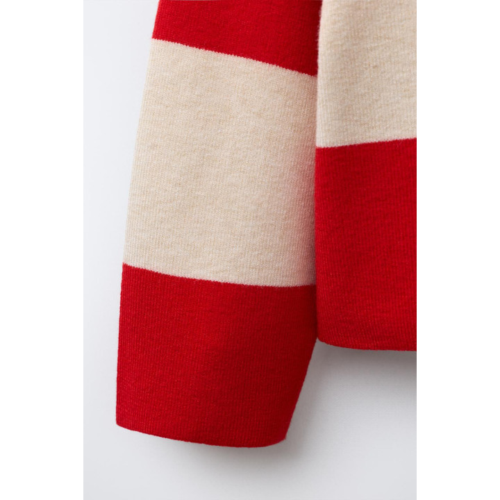 ВЯЗАНЫЙ СВИТЕР В ПОЛОСКУ С БАНТИКАМИ