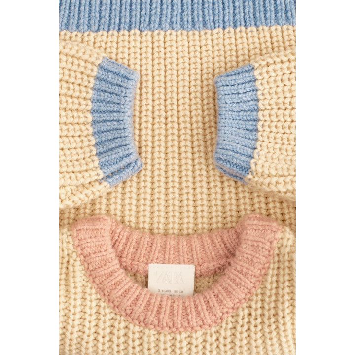 ZARA TIMELESS — СВИТЕР КРУПНОЙ ВЯЗКИ С КОНТРАСТНОЙ ОТДЕЛКОЙ