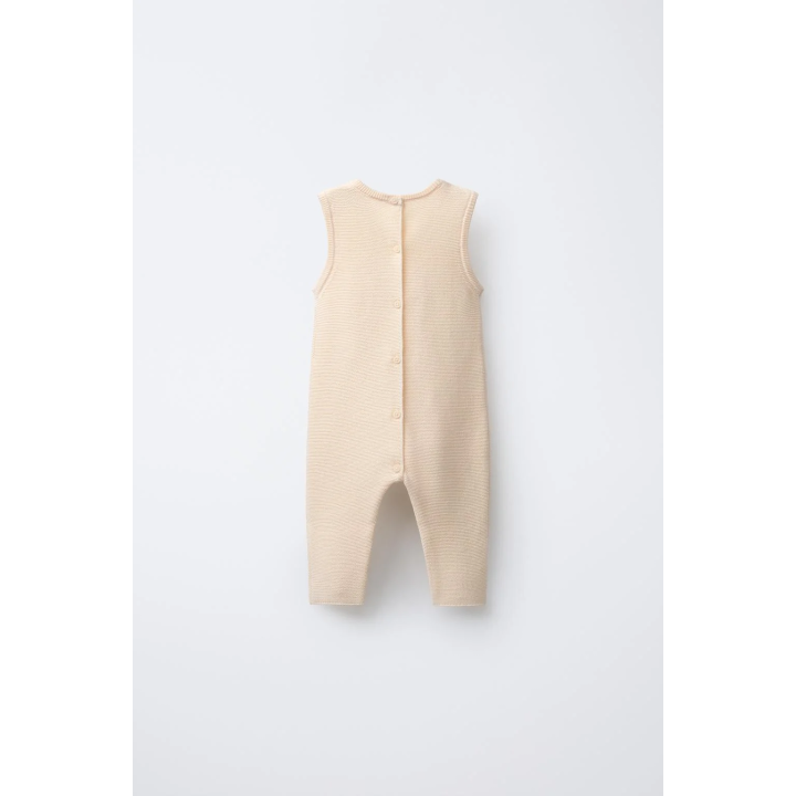 ВЯЗАНЫЙ КОМБИНЕЗОН С ВЫШИВКОЙ СЛОНОВ