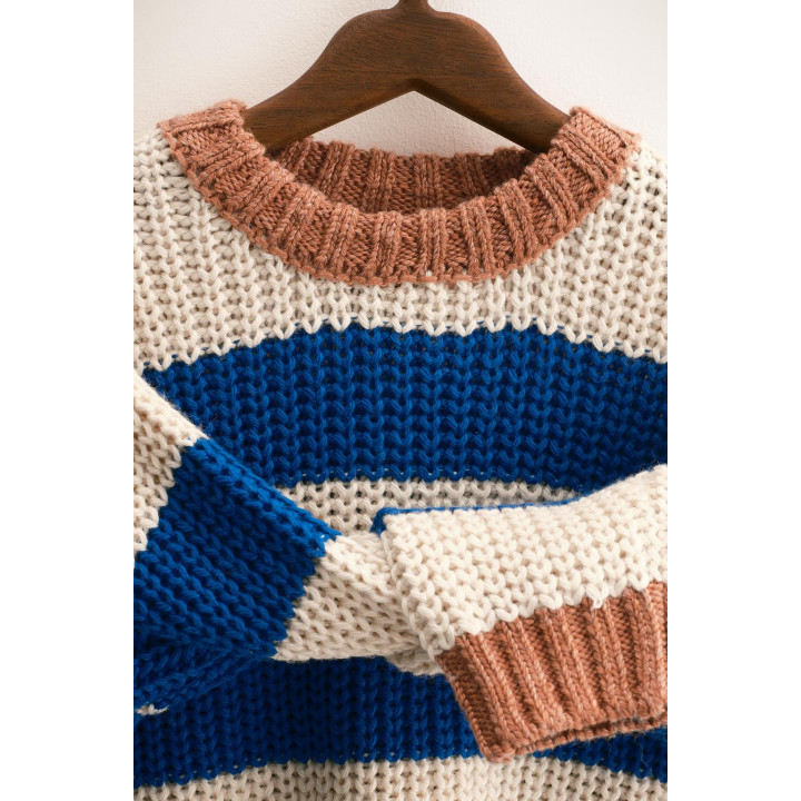 ZARA TIMELESS — ТРИКОТАЖНЫЙ ДЖЕМПЕР КРУПНОЙ ВЯЗКИ В ПОЛОСКУ