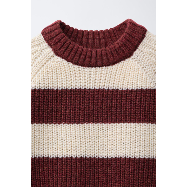 ВЯЗАНЫЙ ДЖЕМПЕР В ПОЛОСКУ С ШЕРСТЬЮ