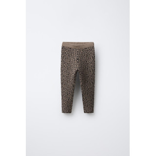 ЛЕГИНСЫ ИЗ ТРИКОТАЖА С АНИМАЛИСТИЧЕСКИМ ПРИНТОМ